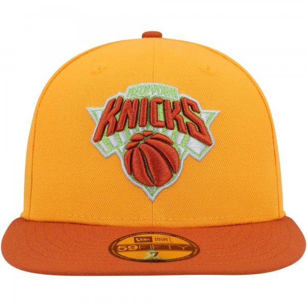 Бейсболка New York Knicks New Era 59FIFTY - Gold/Rust