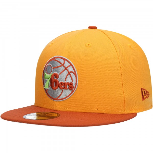 Бейсболка Philadelphia 76ers New Era 59FIFTY - Gold/Rust