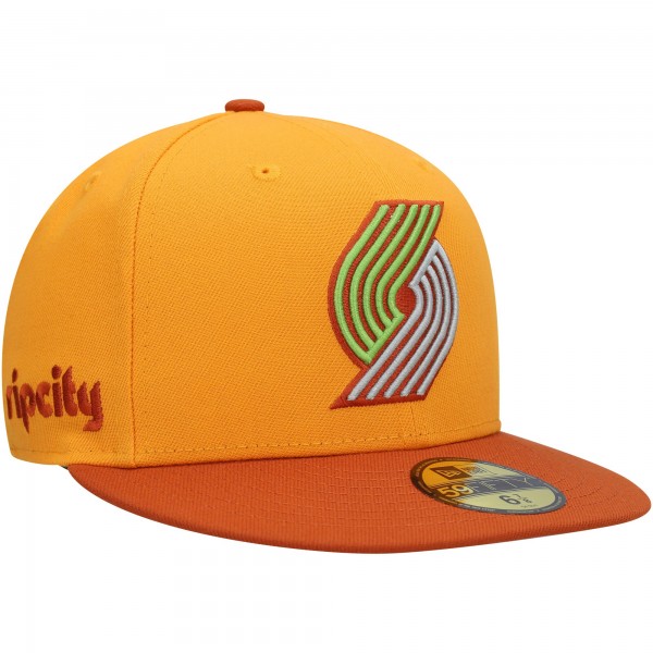 Бейсболка Portland Trail Blazers New Era 59FIFTY - Gold/Rust
