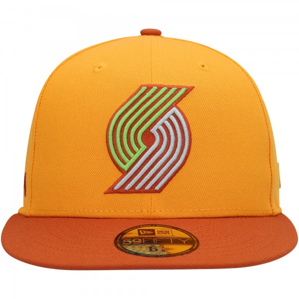 Бейсболка Portland Trail Blazers New Era 59FIFTY - Gold/Rust
