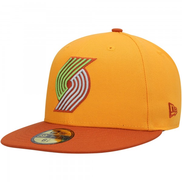 Бейсболка Portland Trail Blazers New Era 59FIFTY - Gold/Rust