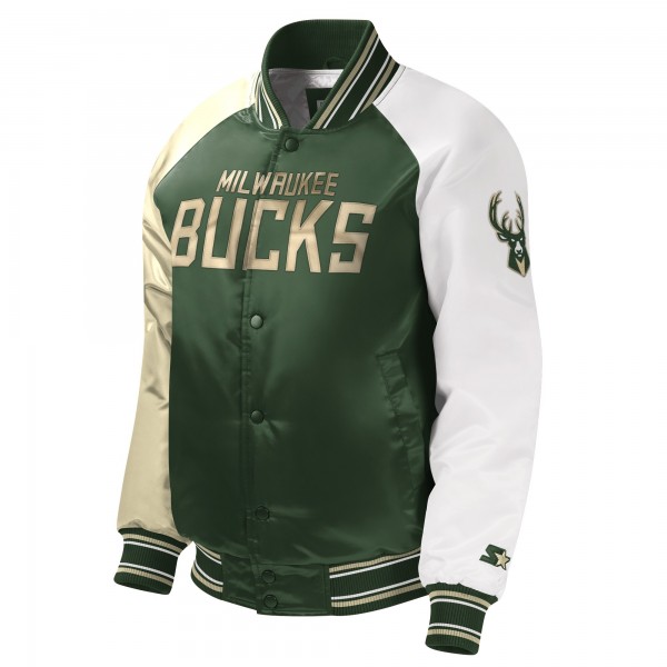 Куртка на кнопках Milwaukee Bucks Starter Youth Raglan Varsity - Hunter Green