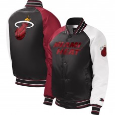 Подростковая Miami Heat Starter Black Raglan Full-Snap Varsity Jacket