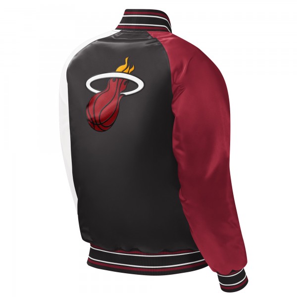 Подростковая Miami Heat Starter Black Raglan Full-Snap Varsity Jacket