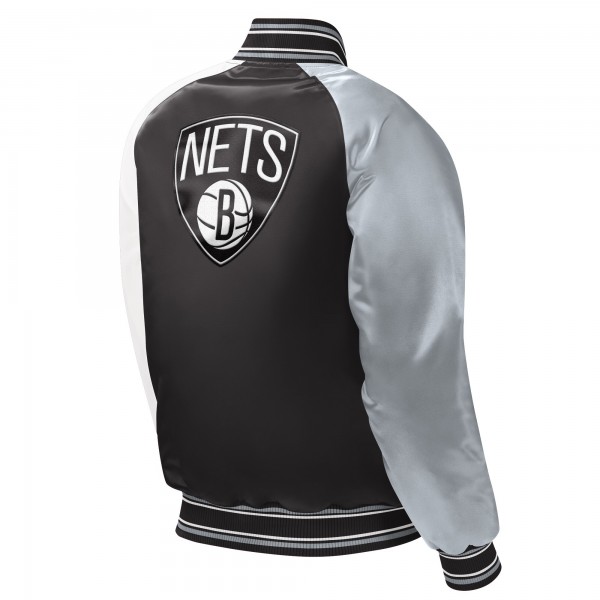 Куртка на кнопках Youth Brooklyn Nets Starter Black Raglan Varsity