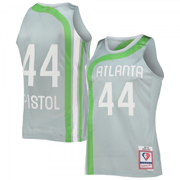 Игровая форма Pete Maravich Atlanta Hawks Mitchell & Ness 75th Anniversary 1971-72 Hardwood Classics Swingman - Silver