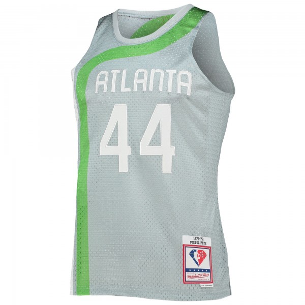 Игровая форма Pete Maravich Atlanta Hawks Mitchell & Ness 75th Anniversary 1971-72 Hardwood Classics Swingman - Silver