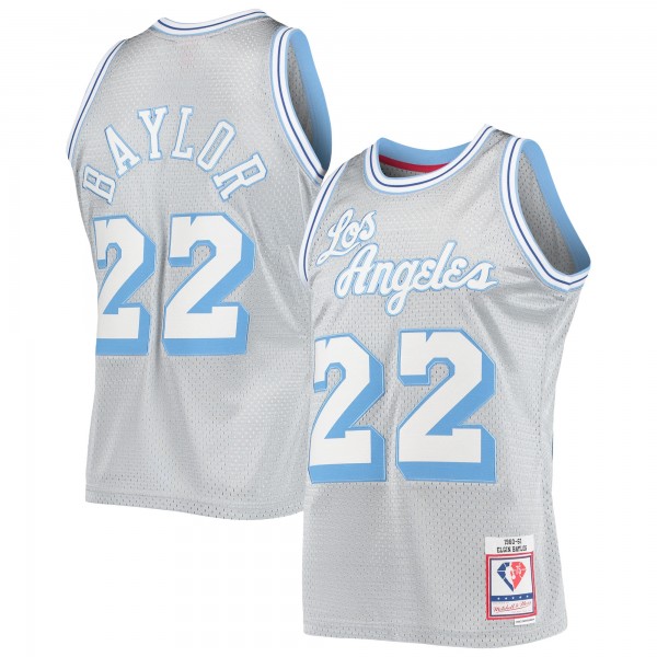 Игровая джерси Elgin Baylor Los Angeles Lakers Mitchell & Ness 75th Anniversary 1960/61 Hardwood Classics Swingman - Silver