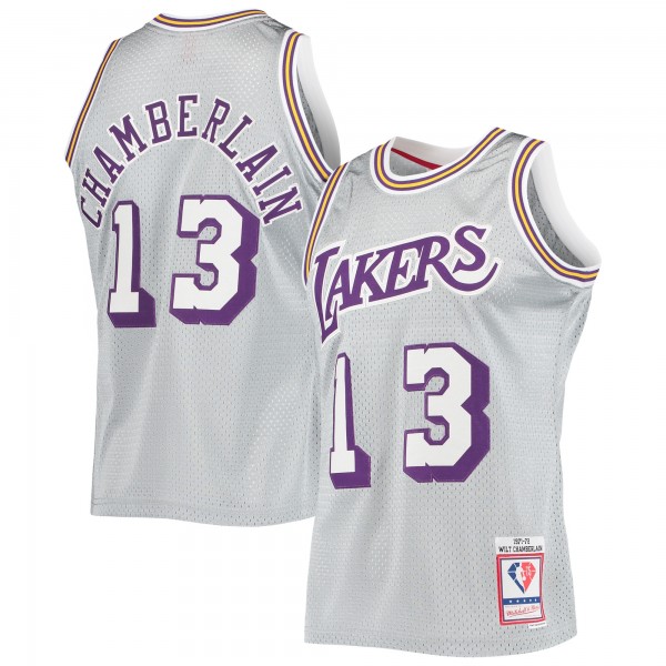 Игровая форма  Wilt Chamberlain Los Angeles Lakers Mitchell & Ness 75th Anniversary 1971-72 Hardwood Classics Swingman - Silver