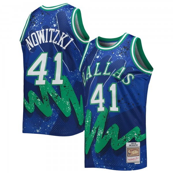 Игровая форма Dirk Nowitzki Dallas Mavericks Mitchell & Ness Hardwood Classics 1998-99 Hyper Hoops Swingman - Blue