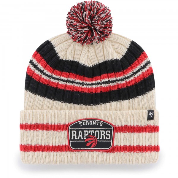 Шапка с помпоном Toronto Raptors 47 Hone Patch Cuffed Knit - Cream