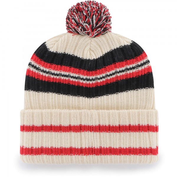 Шапка с помпоном Toronto Raptors 47 Hone Patch Cuffed Knit - Cream