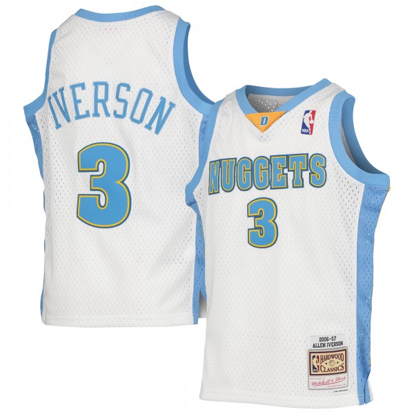 Игровая форма  Allen Iverson Denver Nuggets Mitchell & Ness Youth 2006-07 Hardwood Classics Swingman - White