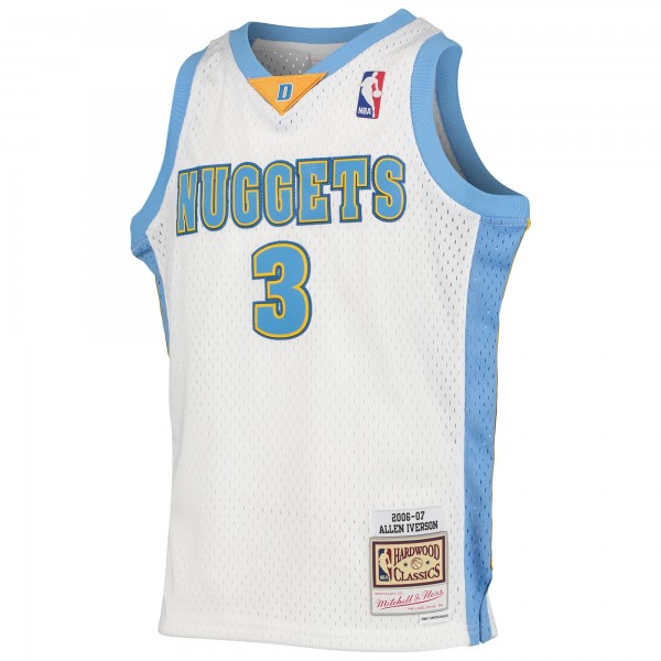 Игровая форма  Allen Iverson Denver Nuggets Mitchell & Ness Youth 2006-07 Hardwood Classics Swingman - White