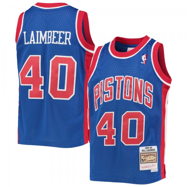 Игровая форма  Bill Laimbeer Detroit Pistons Mitchell & Ness Youth 1988/89 Hardwood Classics Swingman - Blue