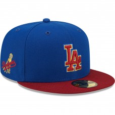 Бейсболка Los Angeles Dodgers New Era Logo Primary Jewel Gold Undervisor 59FIFTY - Royal/Red