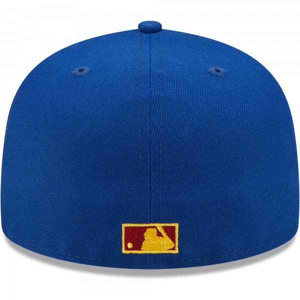 Бейсболка Los Angeles Dodgers New Era Logo Primary Jewel Gold Undervisor 59FIFTY - Royal/Red