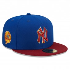 Бейсболка New York Yankees New Era Logo Primary Jewel Gold Undervisor 59FIFTY - Royal/Red