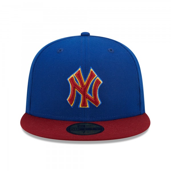 Бейсболка New York Yankees New Era Logo Primary Jewel Gold Undervisor 59FIFTY - Royal/Red