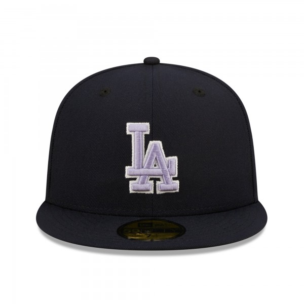 Бейсболка Los Angeles Dodgers New Era 75th World Series Lavender Undervisor 59FIFTY - Navy