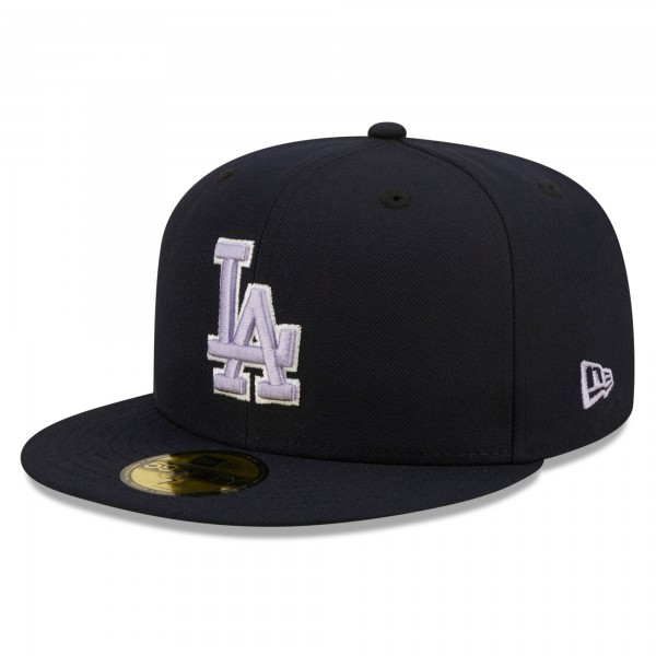 Бейсболка Los Angeles Dodgers New Era 75th World Series Lavender Undervisor 59FIFTY - Navy