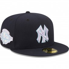 Бейсболка New York Yankees New Era 100th Anniversary Lavender Undervisor 59FIFTY - Navy