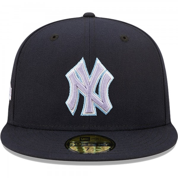 Бейсболка New York Yankees New Era 100th Anniversary Lavender Undervisor 59FIFTY - Navy
