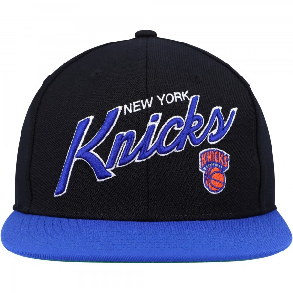 Бейсболка New York Knicks Mitchell & Ness Team Script 2.0 - Black/Blue