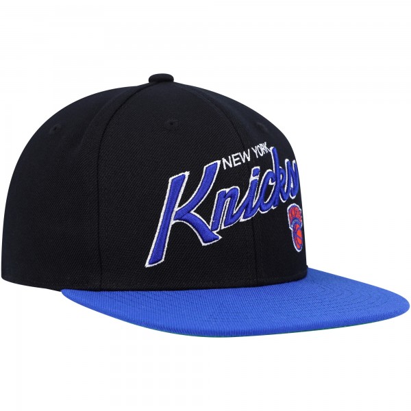 Бейсболка New York Knicks Mitchell & Ness Team Script 2.0 - Black/Blue