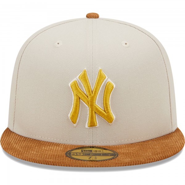 Бейсболка New York Yankees New Era Corduroy Visor 59FIFTY - Cream/Brown