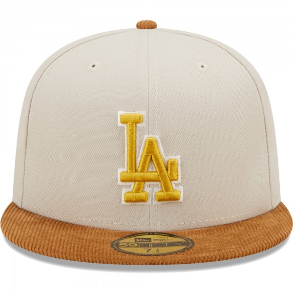 Бейсболка Los Angeles Dodgers New Era Corduroy Visor 59FIFTY - Cream/Brown
