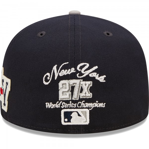 Бейсболка New York Yankees New Era 2009 World Series Champions  Letterman 59FIFTY - Navy/Gray