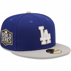 Бейсболка Los Angeles Dodgers New Era 2020 World Series Champions  Letterman 59FIFTY - Royal/Gray