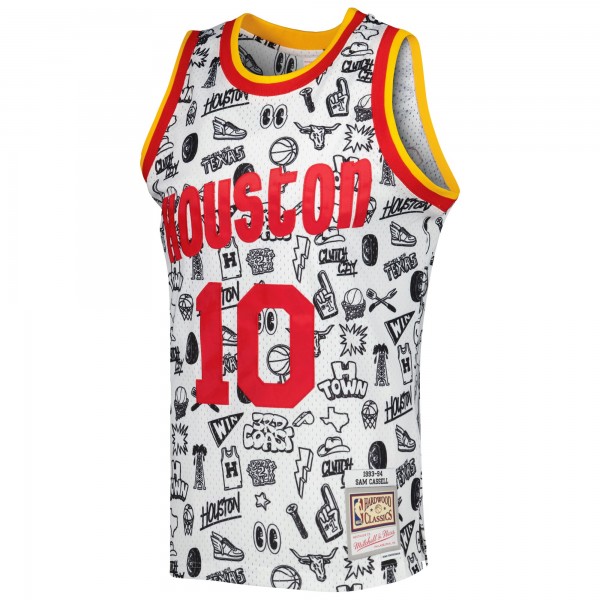 Игровая форма  Sam Cassell Houston Rockets Mitchell & Ness 1993-94 Hardwood Classics Doodle Swingman - White