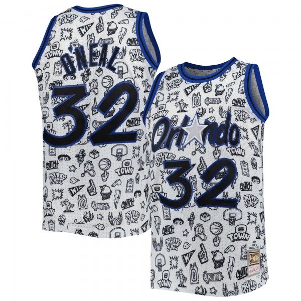 Игровая форма  Shaquille O'Neal Orlando Magic Mitchell & Ness 1994-95 Hardwood Classics Doodle Swingman - White