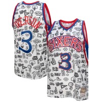 Игровая форма  Allen Iverson Philadelphia 76ers Mitchell & Ness 1996-97 Hardwood Classics Doodle Swingman - White
