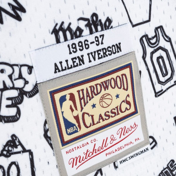 Игровая форма  Allen Iverson Philadelphia 76ers Mitchell & Ness 1996-97 Hardwood Classics Doodle Swingman - White