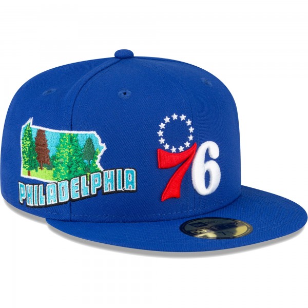Бейсболка Philadelphia 76ers New Era Stateview 59FIFTY - Royal