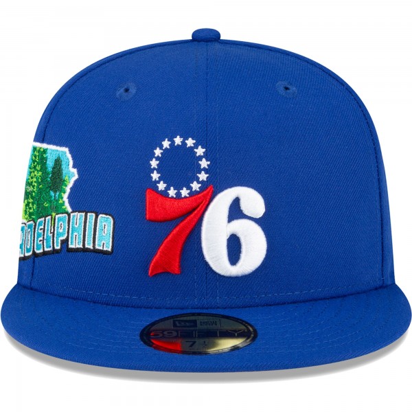 Бейсболка Philadelphia 76ers New Era Stateview 59FIFTY - Royal