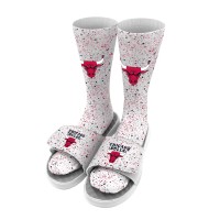 Носки и шлепки Chicago Bulls ISlide Team Logo Speckle - White