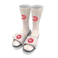 Носки и шлепки Atlanta Hawks ISlide Team Logo Speckle - White