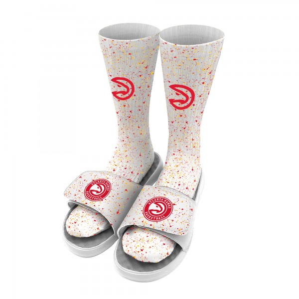Носки и шлепки Atlanta Hawks ISlide Team Logo Speckle - White