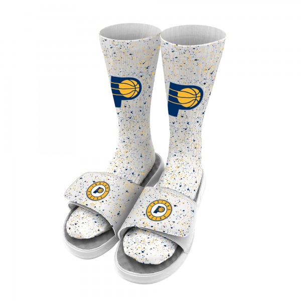 Носки и шлепки Indiana Pacers ISlide Team Logo Speckle - White