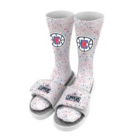 Носки и шлепки LA Clippers ISlide Team Logo Speckle - White