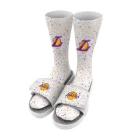Носки и шлепки Los Angeles Lakers ISlide Team Logo Speckle - White