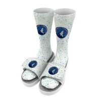Носки и шлепки Minnesota Timberwolves ISlide Team Logo Speckle - White