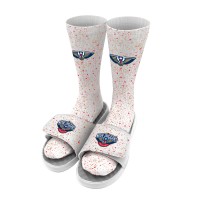 Носки и шлепки New Orleans Pelicans ISlide Team Logo Speckle - White