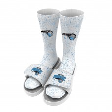 Orlando Magic ISlide Team Logo Speckle Socks & Slide Sandals Bundle - White