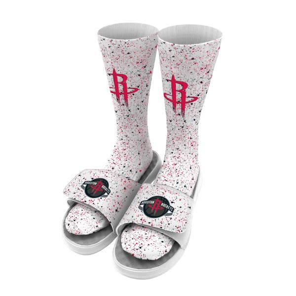 Носки и шлепки Houston Rockets ISlide Team Logo Speckle - White