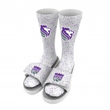 Sacramento Kings ISlide Team Logo Speckle Socks & Slide Sandals Bundle - White